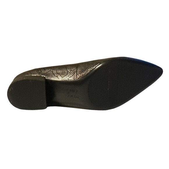 Naturalizer Feather Pointed-Toe Pumps Black Metallic Snake Print Metal Size 9 - Picture 5 of 7